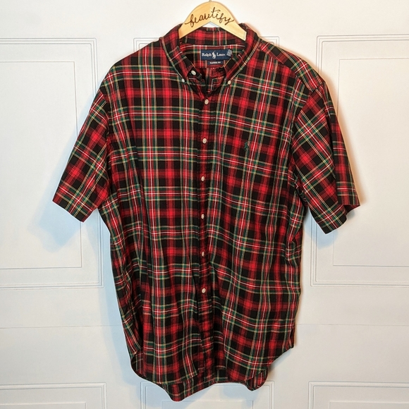 Mens Ralph Lauren plaid Flannel shirt classic fit
